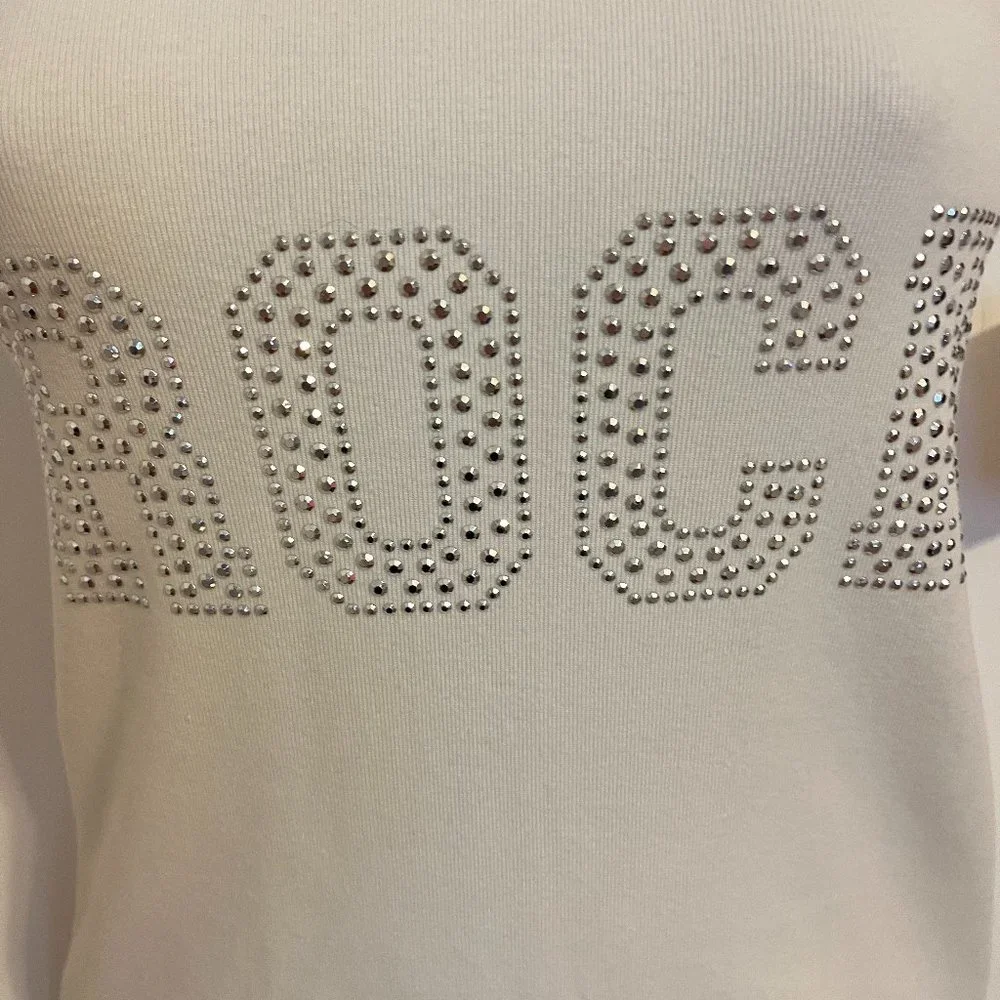 NWT stylish ivory tank with studded 